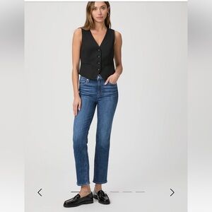 Paige Denim Cindy high rise straight ankle raw hem in size 26. New w/tags.